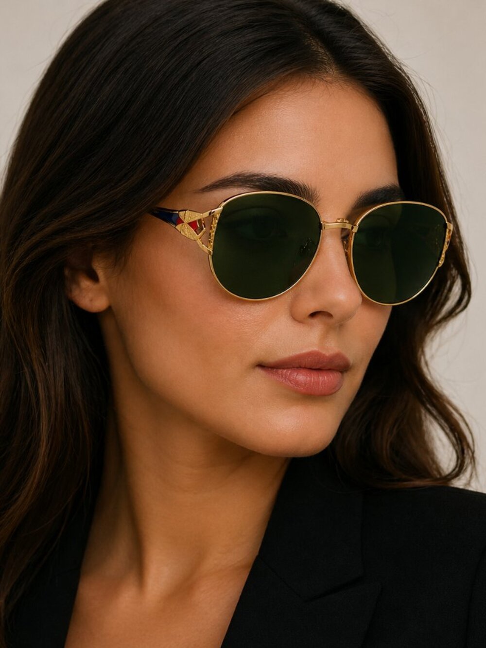 Odeon Line OL-2010 Green Lens 60-15-135mm Sunglasses